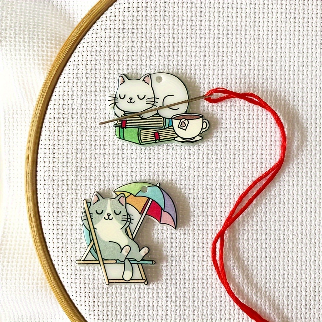 

2pcs- Pieces Cat , For Embroidery Sewing Needlework