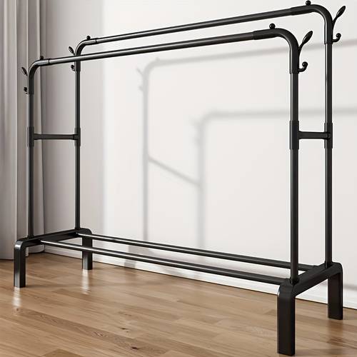 metal double pole hangers finishing clothing hangers hangers for easy to assemble suitable for shopping mall family clothing storage and hanging clothes pole hangers clothing racks wardrobe racks standing shelf a gift for mother