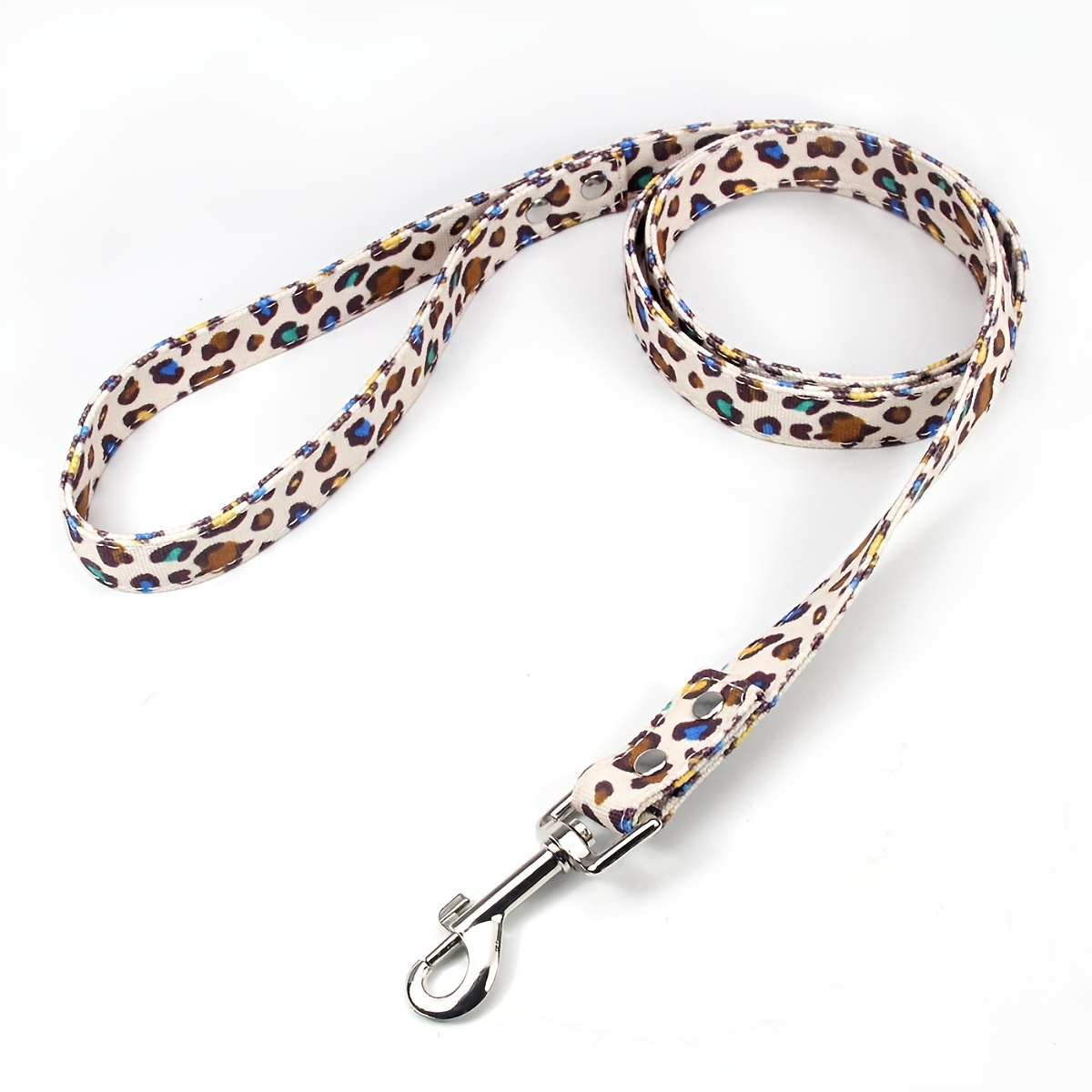 Customized Leopard Print Dog Collar and Leash Set