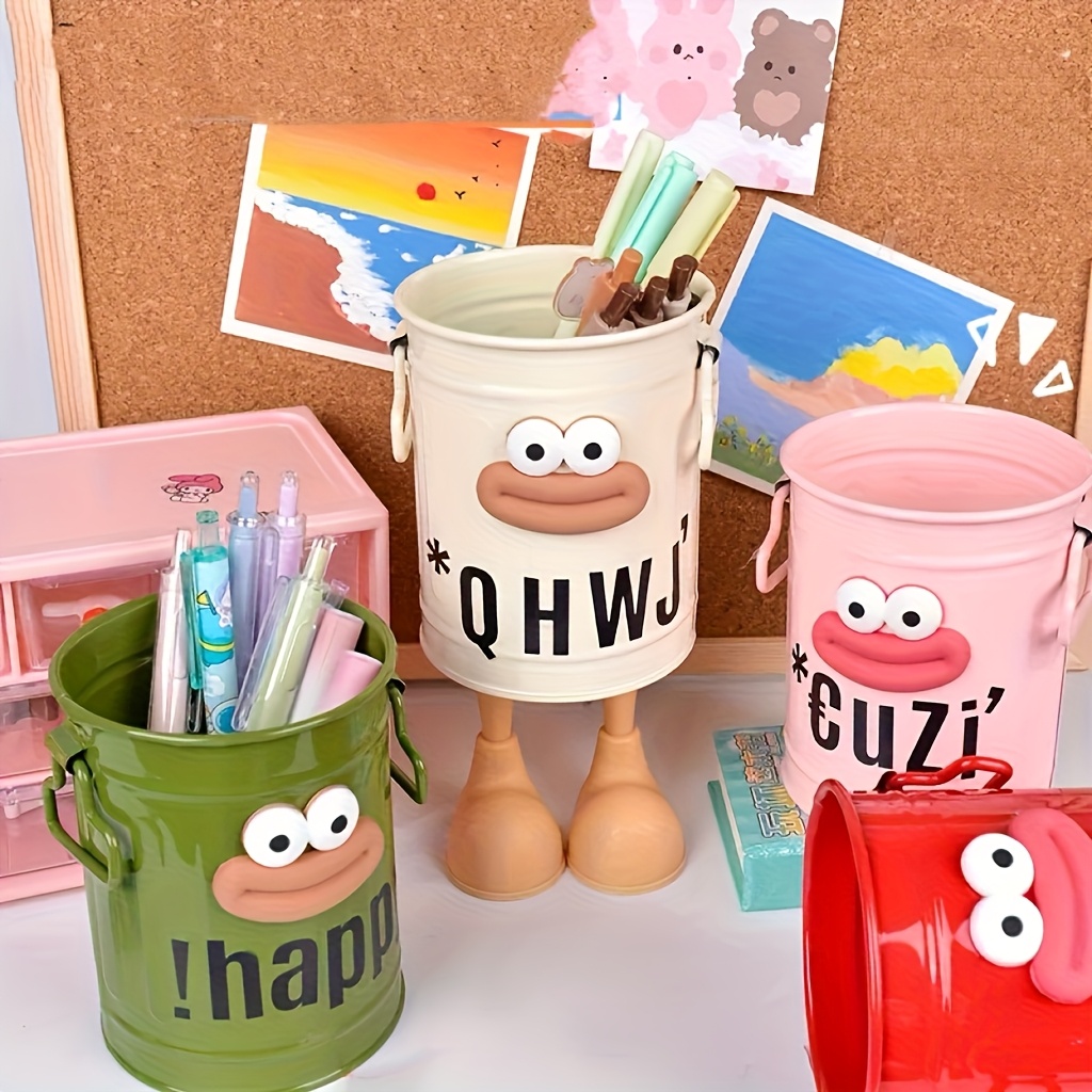 2pcs cute     pencil case makeup brush storage bucket suitable for   desktop storage gift stickers   designed   Product details 0