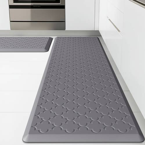 non slip kitchen mats 2pcs non slip cushioned kitchen mats for floor anti fatigue mats for standing office sink laundry grey
