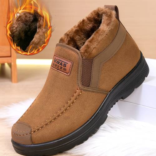 mens winter thermal slip on sneakers warm low top casual shoes with sole all fabric upper for outdoor daily wear cold weather footwear autumn winter suitable for men