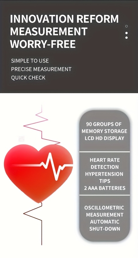   kun wrist electronic blood pressure monitor for adults professional   grade bp sphygmomanometer with lcd display adjustable cuff memory   menu   monitoring batteries not included blood pressure monitor for home userfriendly design comfortable cuff fit Product details 2