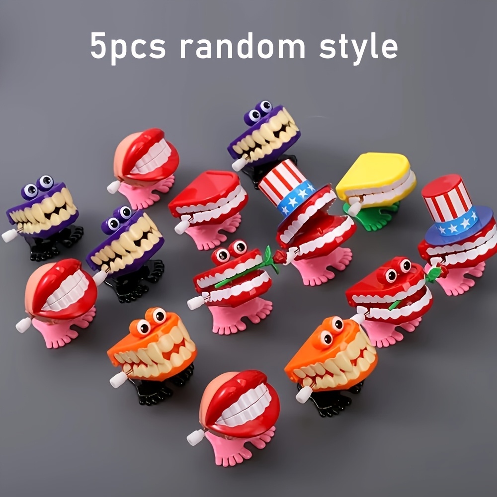 Image of 5pcs Teeth Wind Up Walking Teeth Toys With Eyes, Funny Small Feet Novelty And Gag Gifts, Party Halloween Christmas Home Desktop Decoration (random Style).random Color