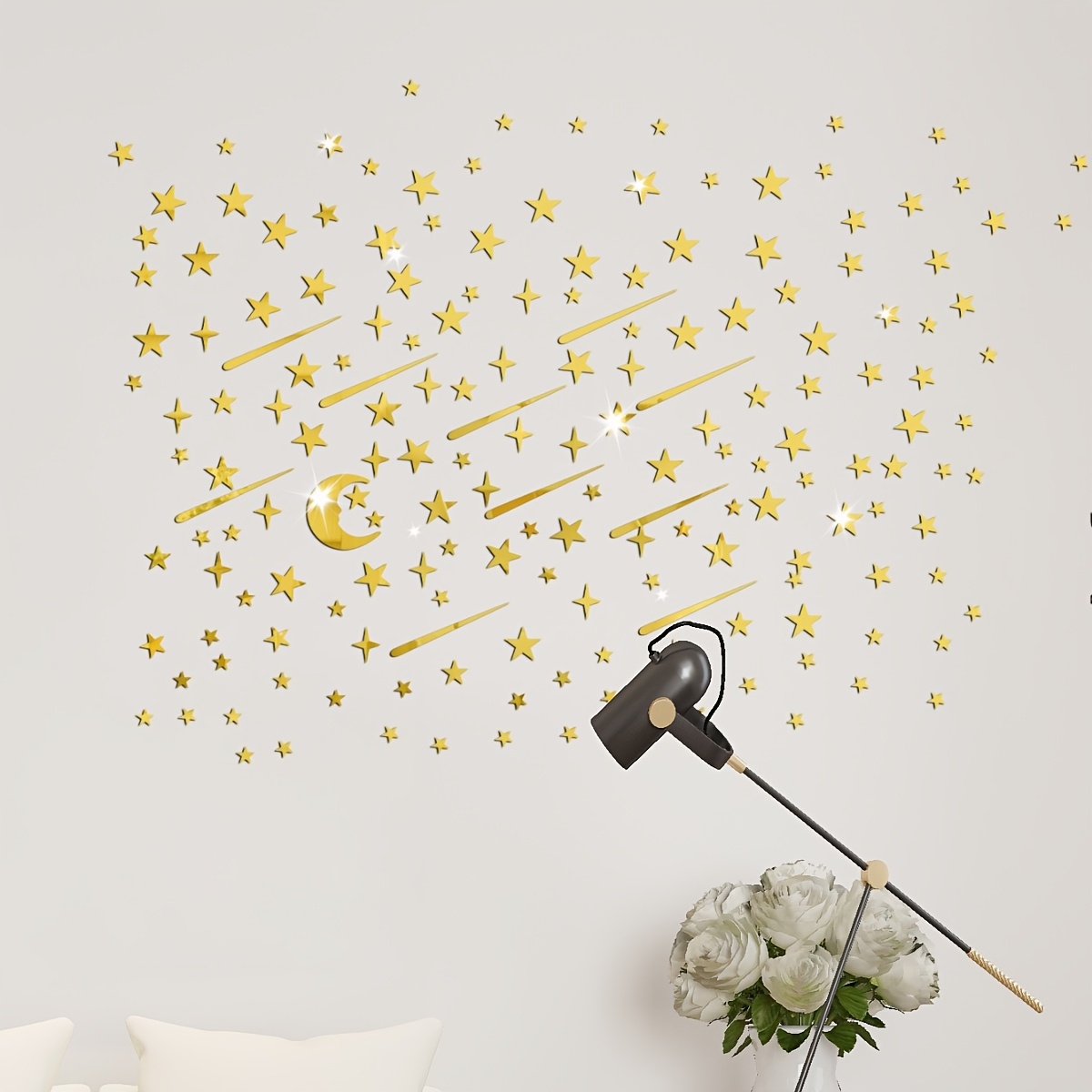 77pcs Shooting Star Acrylic Mirror Wall Stickers