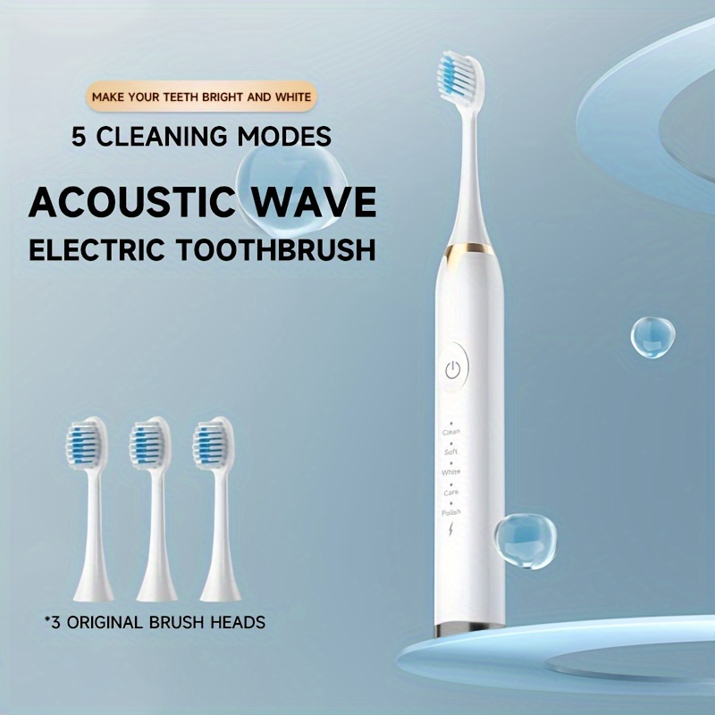 

Multifunctional Electric Toothbrush For Adults, With 3 Brush Heads, Tooth Care Artifact For Cleaning Deeply, Travel Whitening Sensitive Premium Fashion Toothbrush