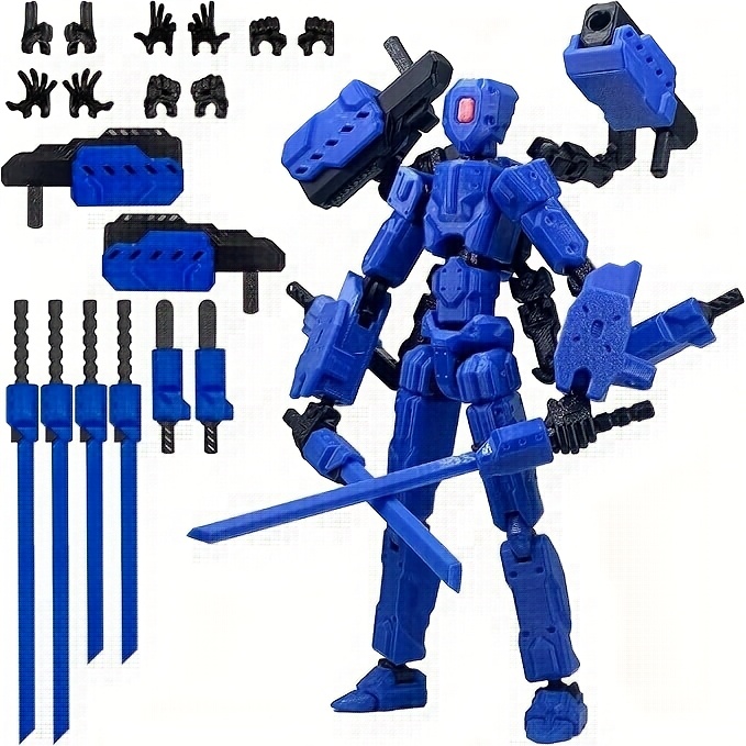 (Assembly Completed)T13 Action Figure Set, 5.5INCH (14CM) Robot 3D Printed Toys Lucky Titan 13 Action Figure With Multiple Accessories, Dummy 13 Multi-Jointed Movable, Gifts For Boys And Girls