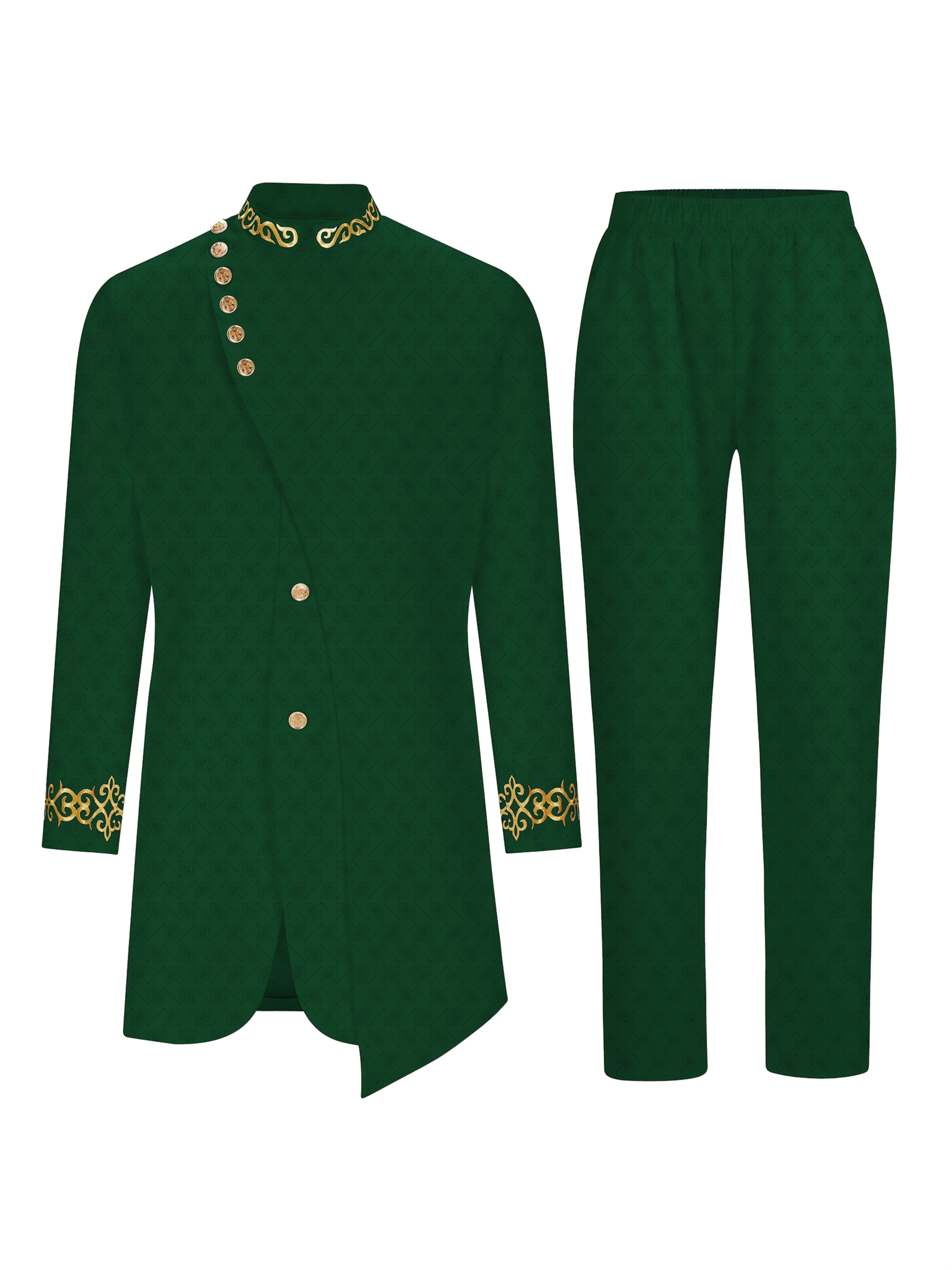 Men's Casual Long-sleeved Two-piece Suit, Mid-length Top And Trousers, Casual Suit, Business Casual, Modern Menswear, Geometric Pattern, Durable Material, Machine Washable, Longsleeve Suit, Matching Set, Office Workers, Stylish Men