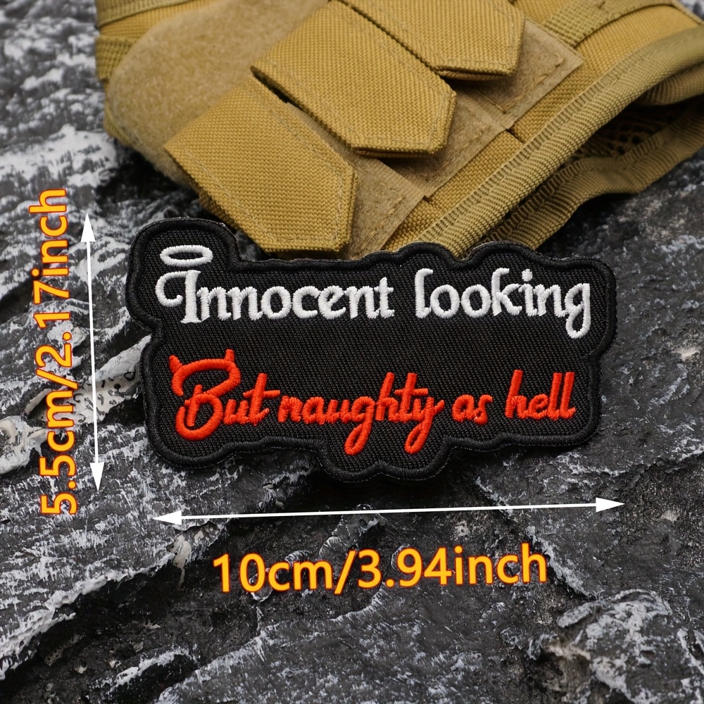 TEMU 1 Vintage Cartoon " Looking But Naughty As " Iron-on Patch, Suitable For Clothing Repair And Decoration, Jackets, Jeans, Hats, T-shirts