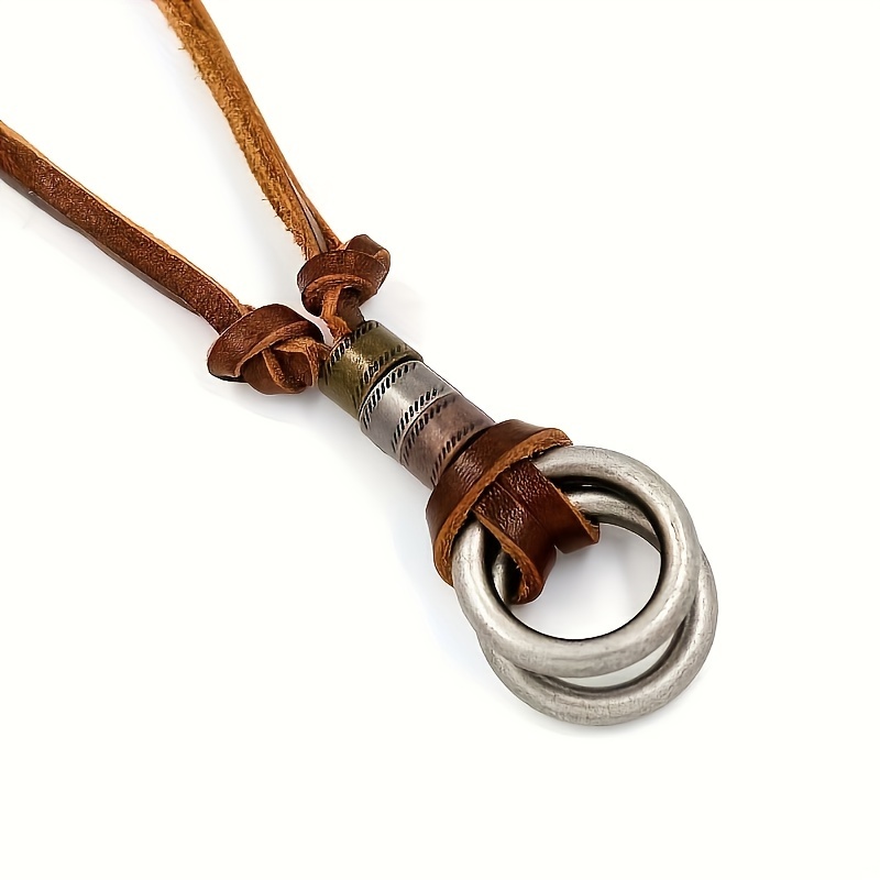 

1pc Alloy Double Pendant Necklace For Men And Women - Non-magnetic,