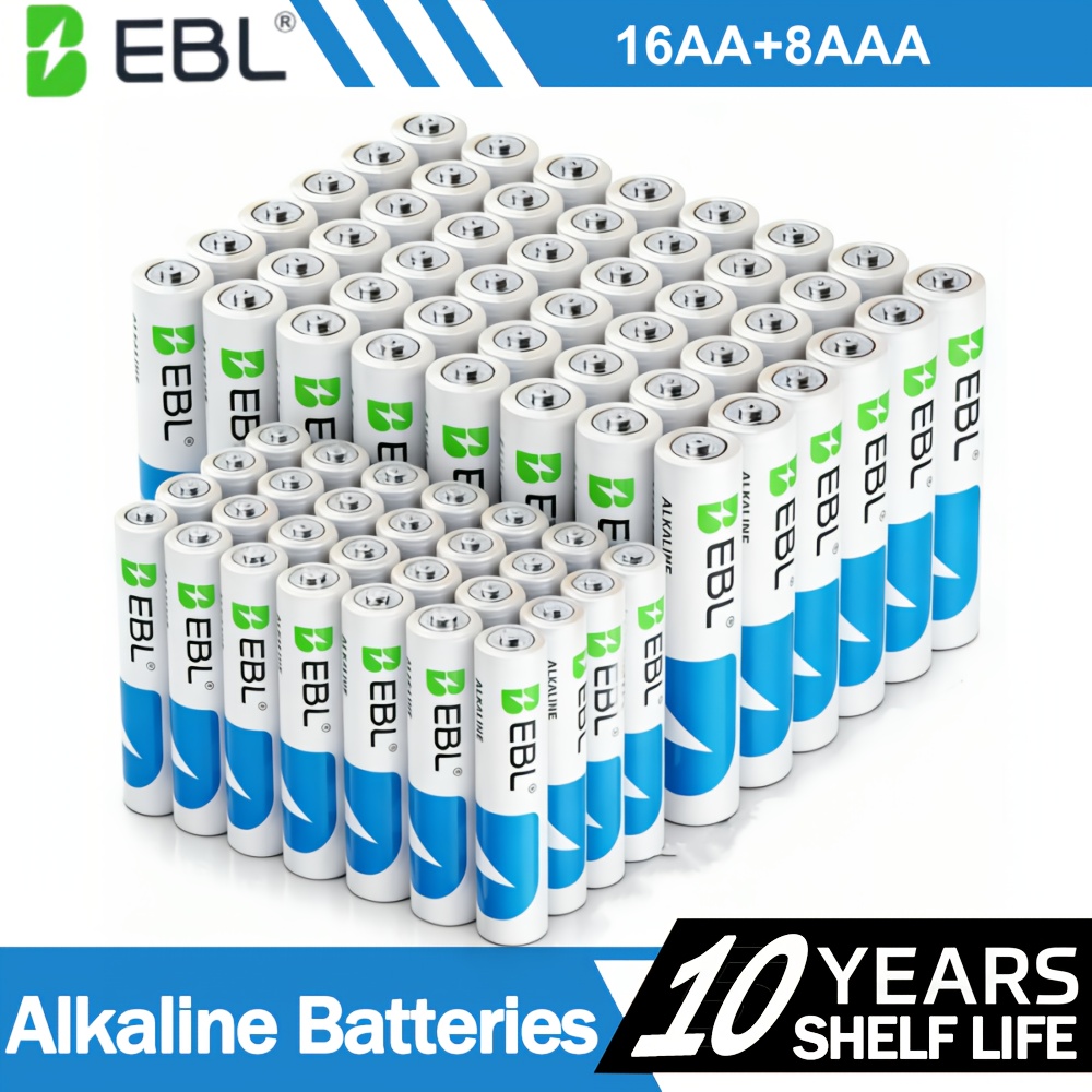 TEMU Ebl Aa & Aaa Batteries Combo|72+48,,48+32, 32+24,24+16,16+8,bulk Value | Capacity Long-, 10 Years Grade |1.5v Battery | Universal Fit Household