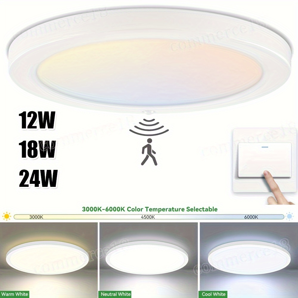 

Ceiling Led Ceiling 12w 18w 24w Bathroom Ceiling Kitchen For Bathroom, Bedroom, Kitchen, Hallway, 3000k/4000k/6000k 3 Changing No