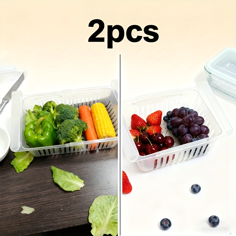 TEMU 2/4pcs Refrigerator Drawer Pull Out Organizer, Expandable Drawer Refrigerator Organizer, Unique Designed Organizer, Refrigerator Shelf Fixed