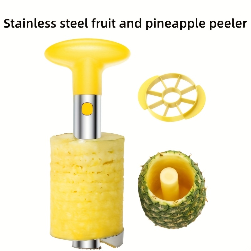 TEMU Shaon Stainless Steel Pineapple Peeler, Slicer, Pineapple Lid, High-end Kitchen Tool, Pineapple Pit Remover, Household Kitchen Tool