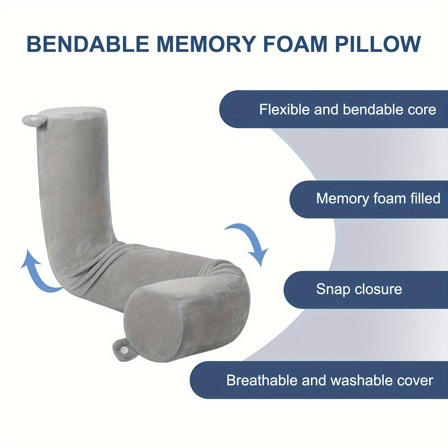 Memory Foam Travel Pillow for Neck, Chin, Lumbar and Leg Support Neck Pillow