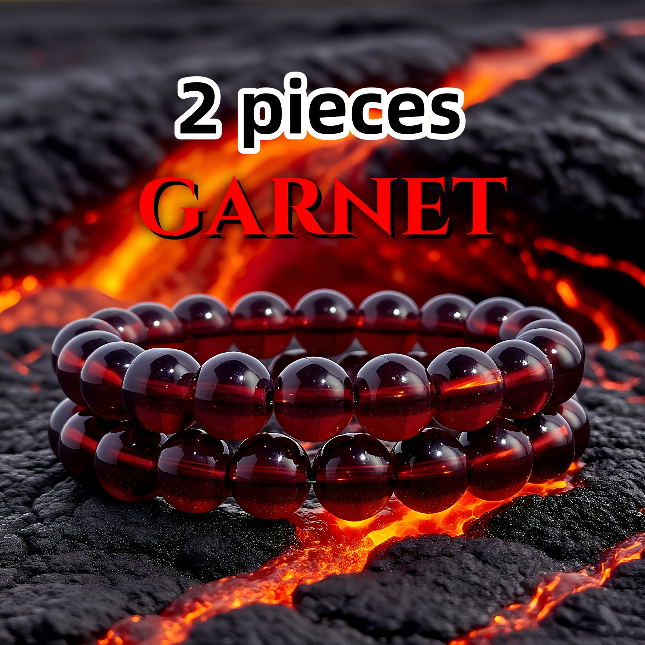 TEMU 2 pezzi di cordino elastico con perle di da 8 mm ad , regalo unisex per compleanno di , pietra, e auspicio
