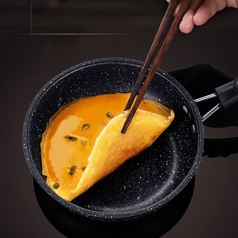 TEMU 1pc For Breakfast, Lunch, Dinner, Outdoor, For Induction And Gas Cooktops, Omelette Pan, Portable Pan, Cookware, Utensils, Durable Flat-bottom