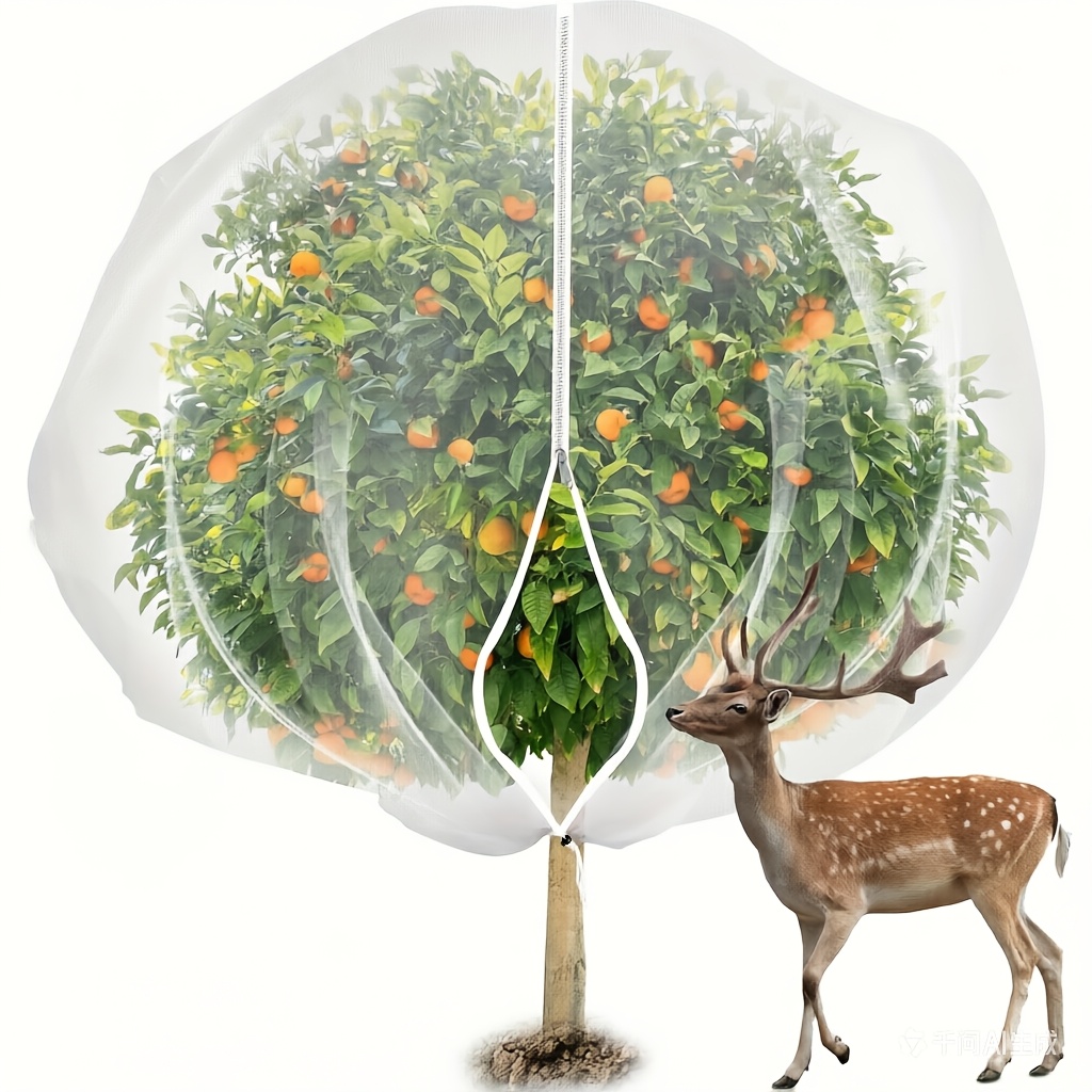 E-shop 7,8 x 7,8 Fuß Große Fruchtbaum-Netzabdeckung mit Reißverschluss und Kordelzug, Garten Insektennetz Pflanzenabdeckung Transparent Vogel
