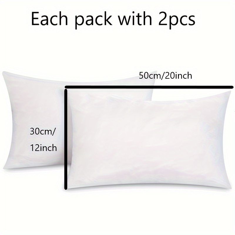 12x20inch Lumbar White Throw Pillow Inserts, Set Of 2 Rectangle Form Cushion Stuffers For Couch, Sofa, Bed - Indoor Decorative Pillows Inserts