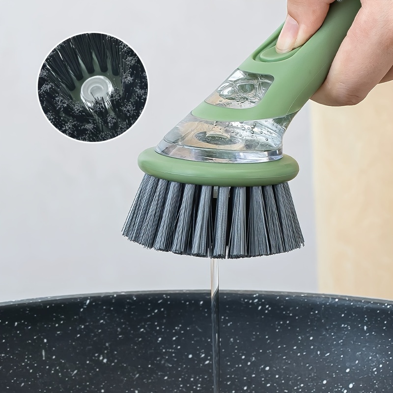 ergonomic dishwashing brush with soap dispenser extended handle replaceable head for of pots pans sinks essential kitchen tool Product details 2
