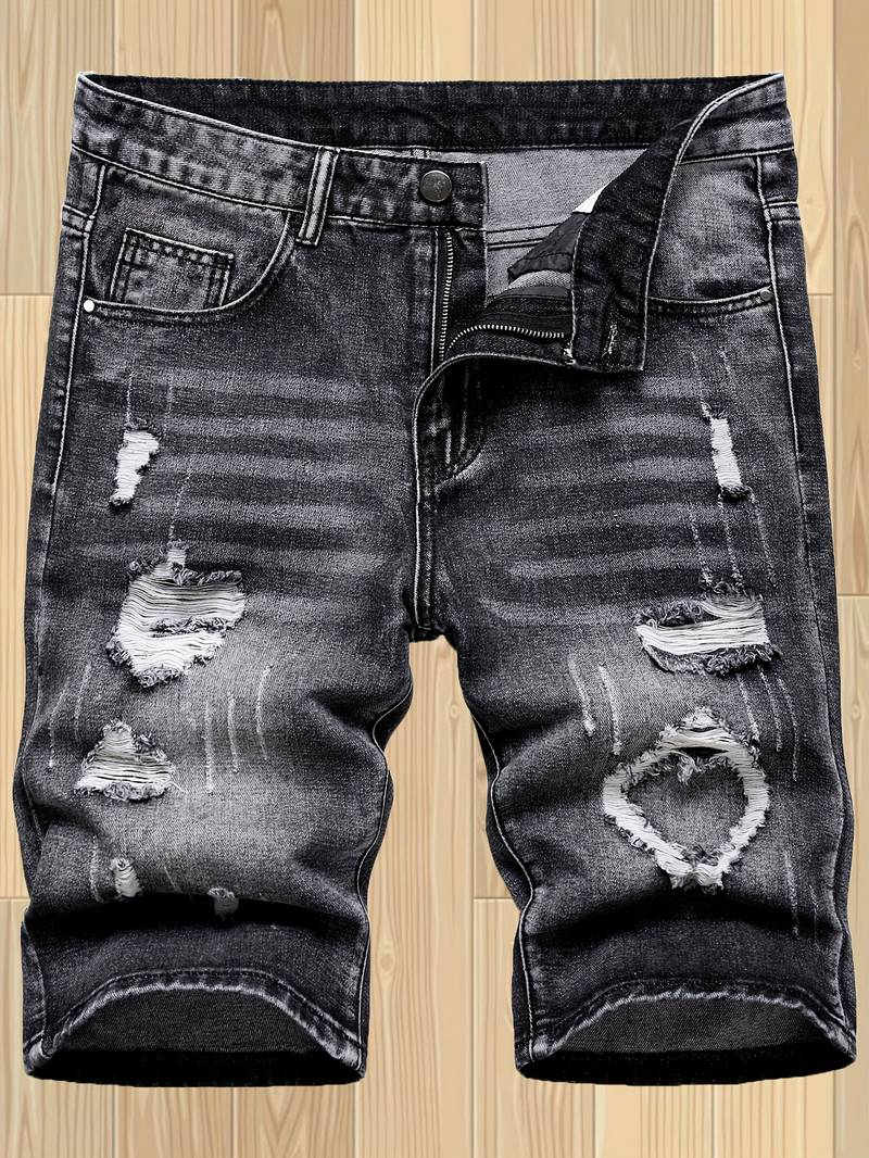 Stretchy Jeans Men Inch Inseam Men's Summer Fashion Ripped Short