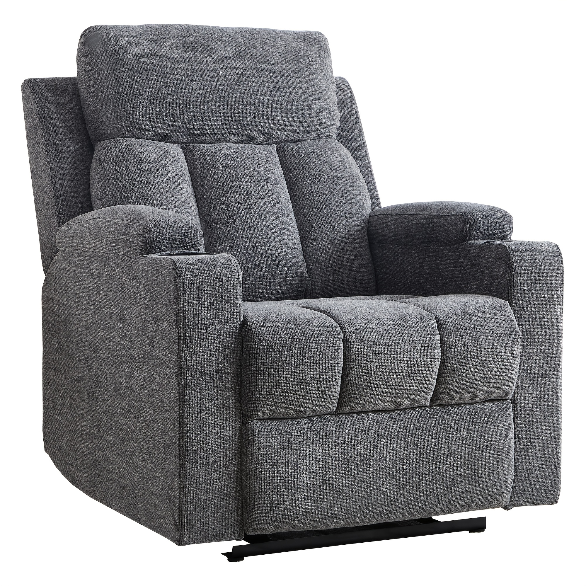 Image of Relaxation Chair Tv Chair With Reclining Function, Adjustable Backrest And Footrest, Linen-look Lounge Chair For Living Room Or Bedroom, Dark Gray