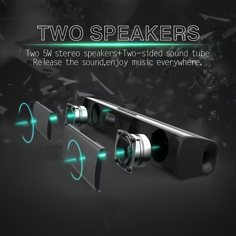 surround soundbar 1pc   1 surround sound bar for smart tv high power 16w 4 speaker system bathroom radio wireless   home theater system with adjustable speakers subwoofer   used for pc games projectors remote control details 2