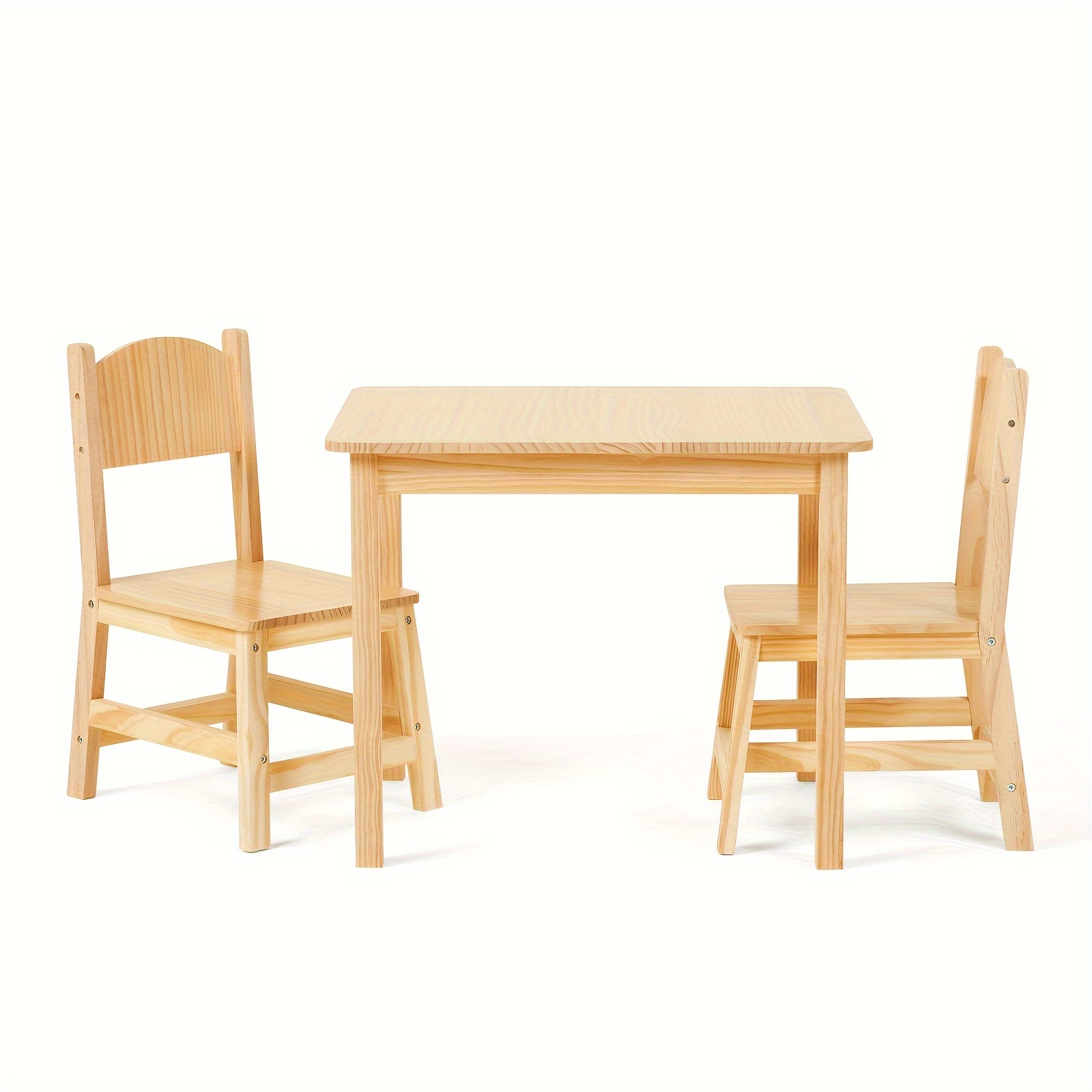 

Solid Wooden Kids Table And Chair Set, Stable And Sturdy, Toddler Table And 2 Chairs Set For Arts, Crafts, Reading, Preschool, Kindergarten, Playroom