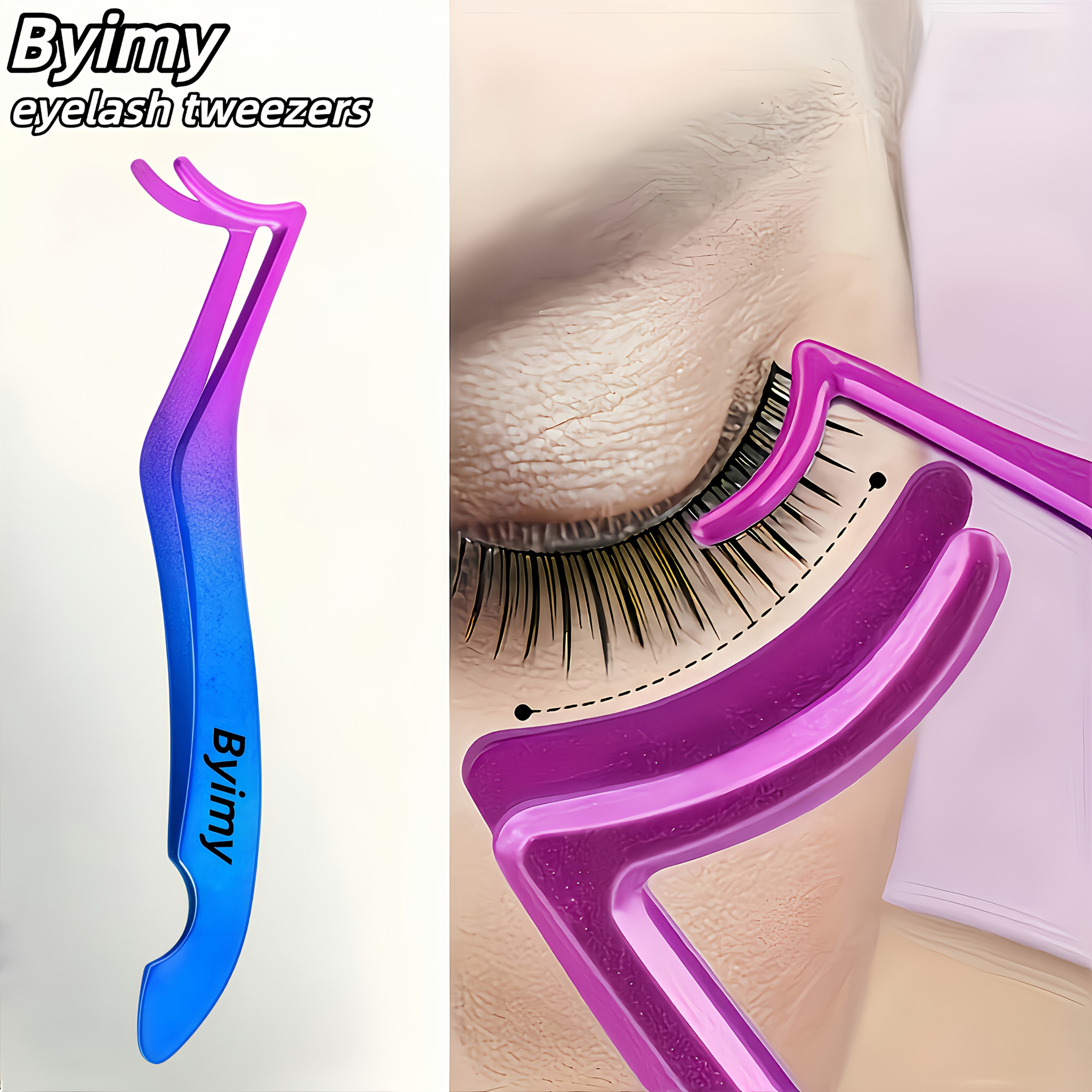 TEMU Pince à épiler de de Byimy, pince à sourcils en acier inoxydable, outil d'extension de cils facile à utiliser pour les débutants, pince à épiler