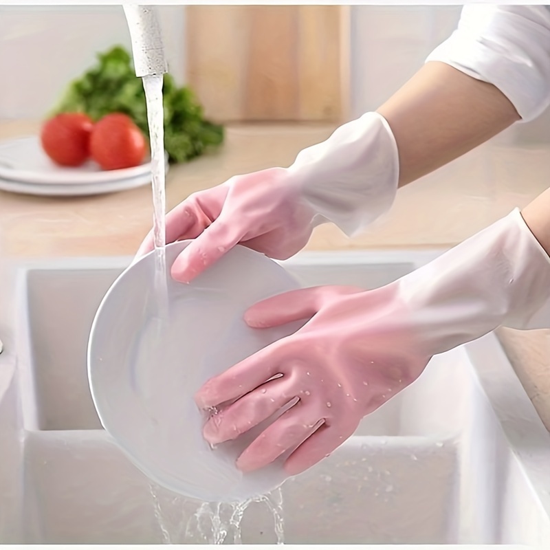 

1 Pair, Premium Household Cleaning Gloves, Waterproof Kitchen Dishwashing Gloves, Non-slip Housework Gloves, Durable Laundry Washing Gloves, Cleaning Supplies, Cleaning Tool
