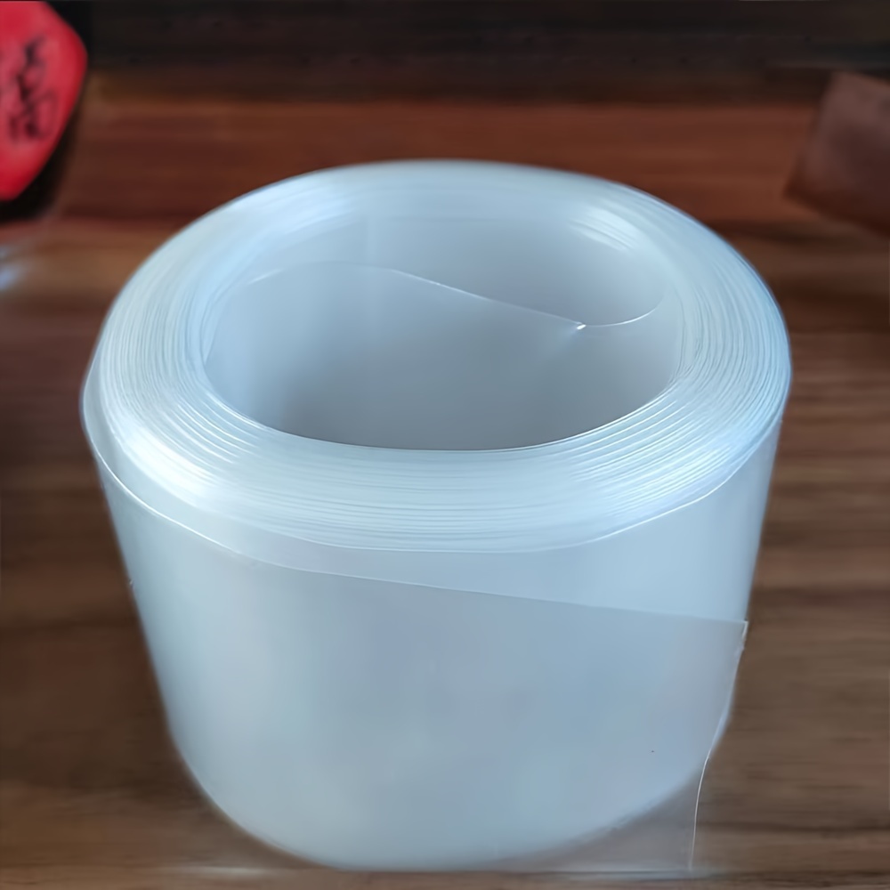 Siscci Plastic Sausage Casing Roll, 50mm Width For 32mm Dia, High-temperature Resistant, Transparent, Food Contact Safe, For Homemade Sausage Making Tools - Multiple Length Options