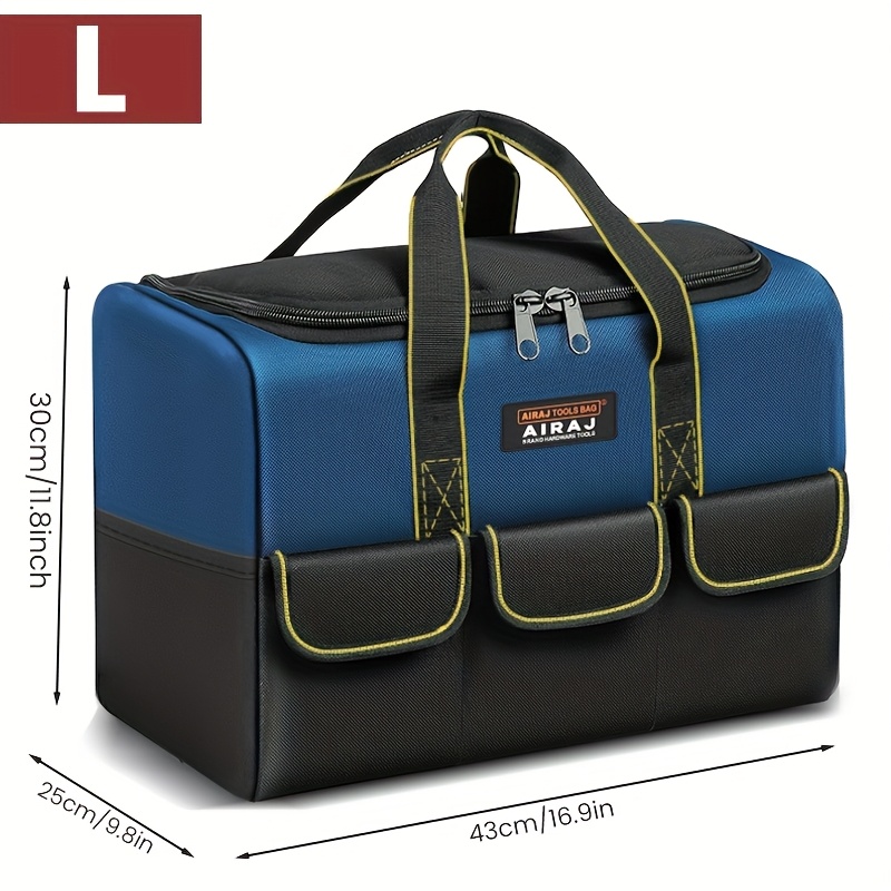 E-shop AIRAJ 12"/14"/17" Industrietasche für schwere Arbeiten – Großvolumige Werkzeugtasche mit mehreren Fächern, aus robustem, verschleißfestem