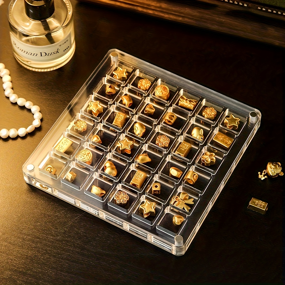 3pcs Multi-Compartment Collection Display Shell Box