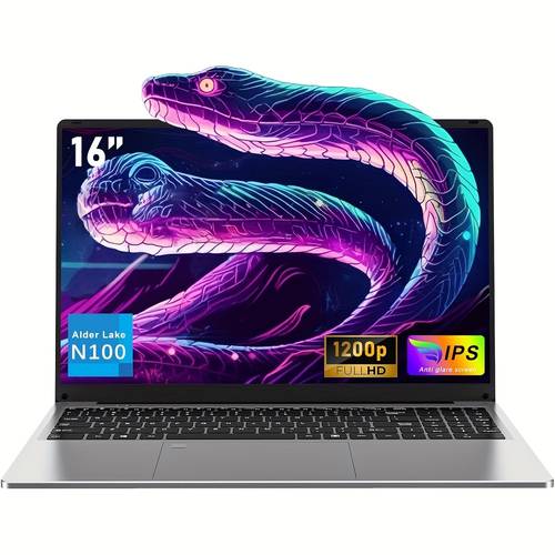 16 inch laptop computer gaming laptop 16gb 1tb ssd n100 processor fhd 1920 1200 180 angle open backlit keyboard fingerprint unlock uhd graphics 750 mhz