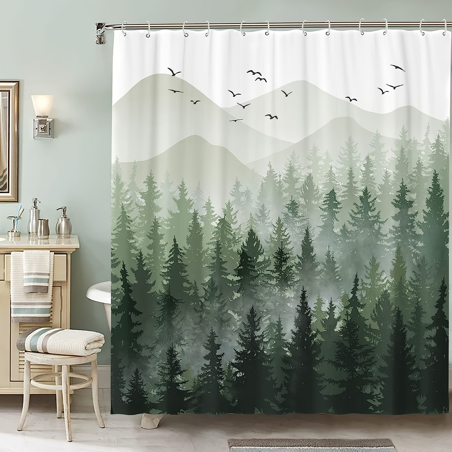 

Curtain Set Curtains Decorative Bathroom Bath Curtain Decor (72'' × 72'', )