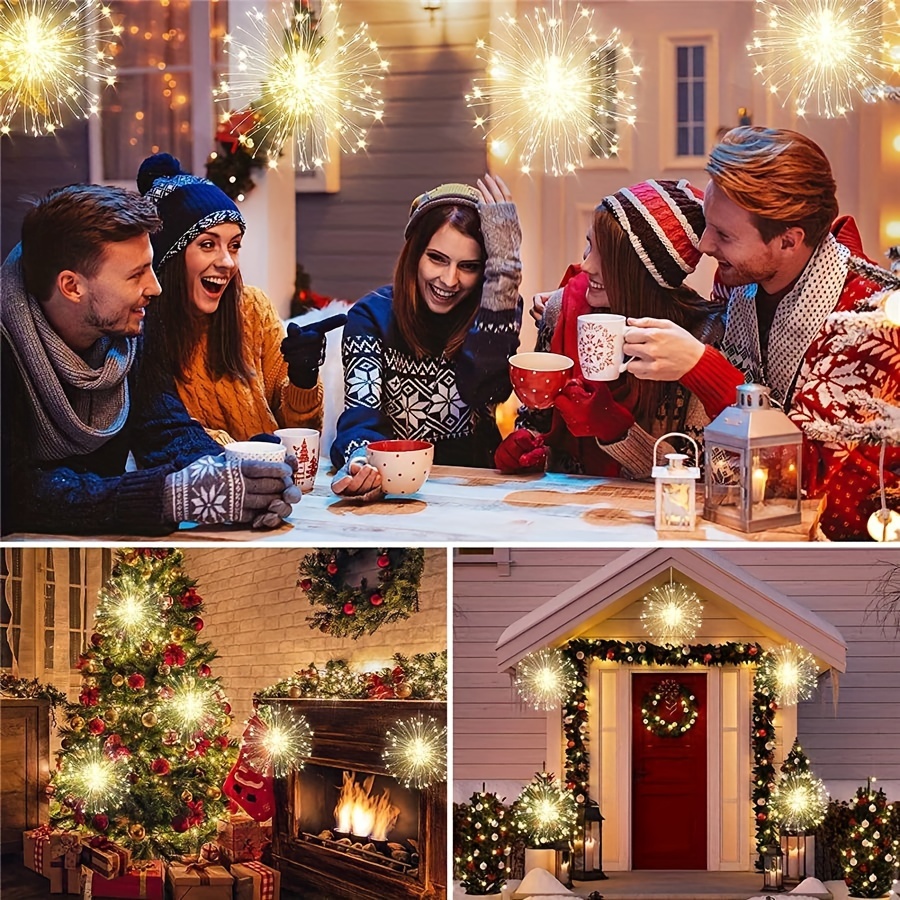 2pcs 4pcs outdoor copper wire firework lantern string usb power supply dimmable hanging fairy light 8 lighting   for courtyard garden wedding christmas   decoration Product details 3