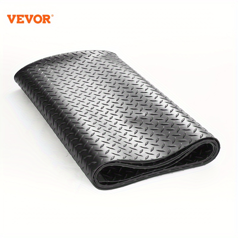 

Vevor Diamond-plate Rubber Flooring Roll, 3 Mm X 4 Ft X 15 Ft Garage Floor Mat, Sbr Rubber Garage Flooring Roll, Easy To Clean, Diamond Plate Rubber Mat For Under Cars, Garage Gym, Black