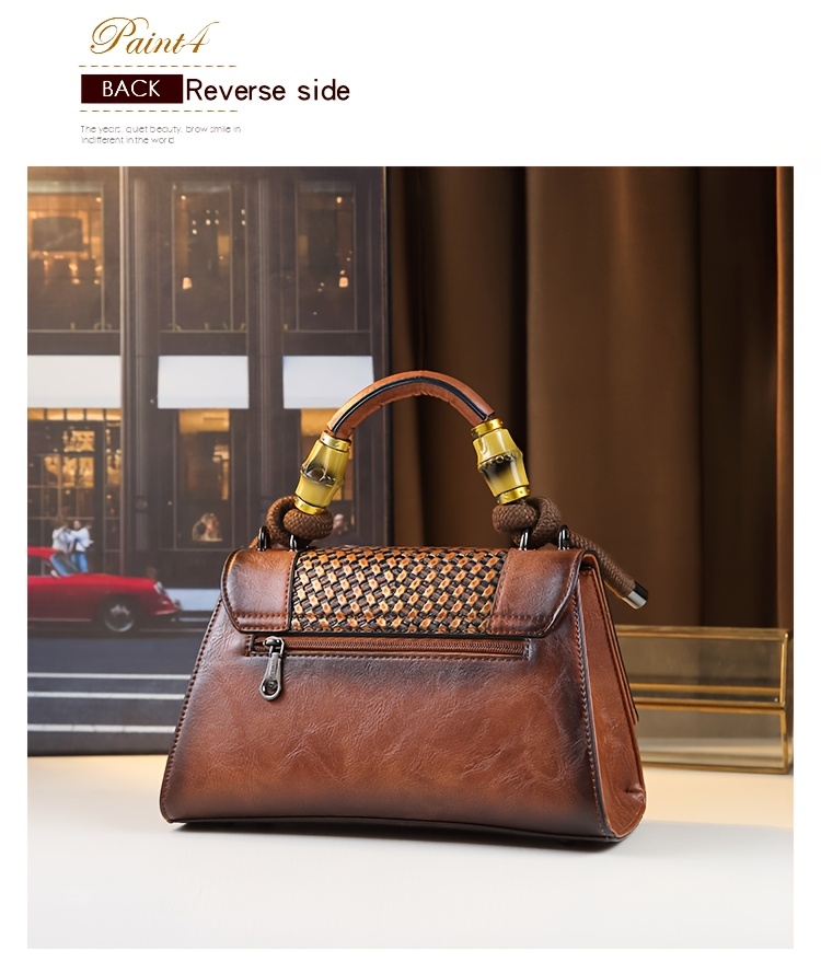 Red Vintage Sunflower Carved Bag with handle strap