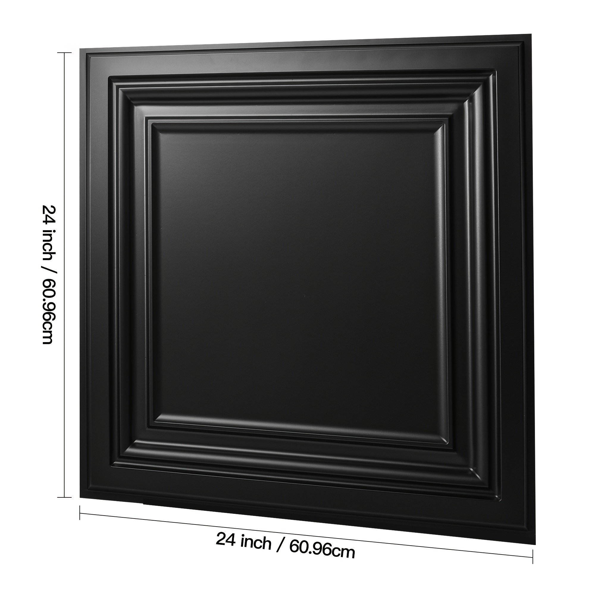 TEMU Art3d 12-pack Pvc Ceiling Tiles, 24x24 In Plastic Sheet In Black, 48 /case