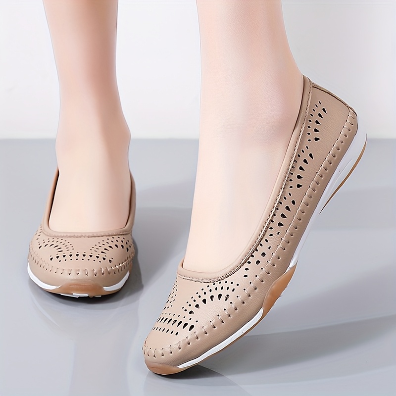Chaussures Plates Femme Cuir Beige Sofia Tartufoli - Taille 37 Neuves Avec Boîte