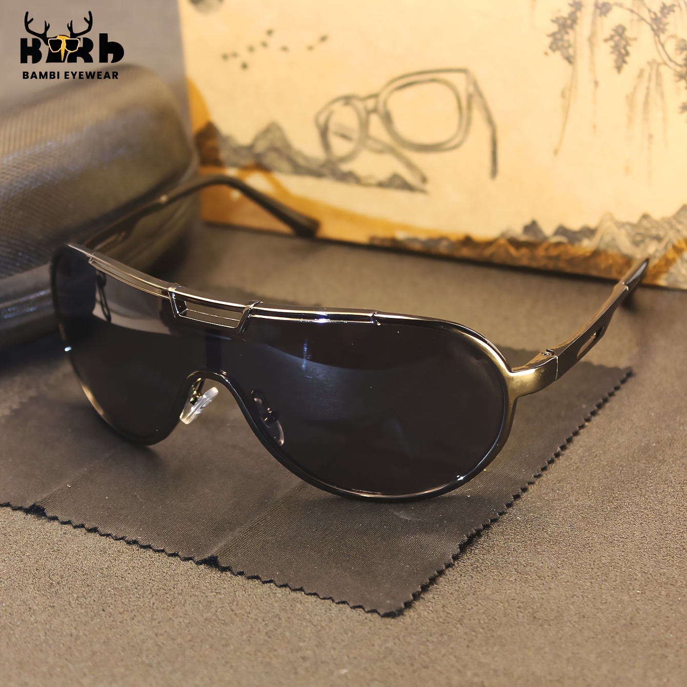 new y2k large frame metal glasses - Temu