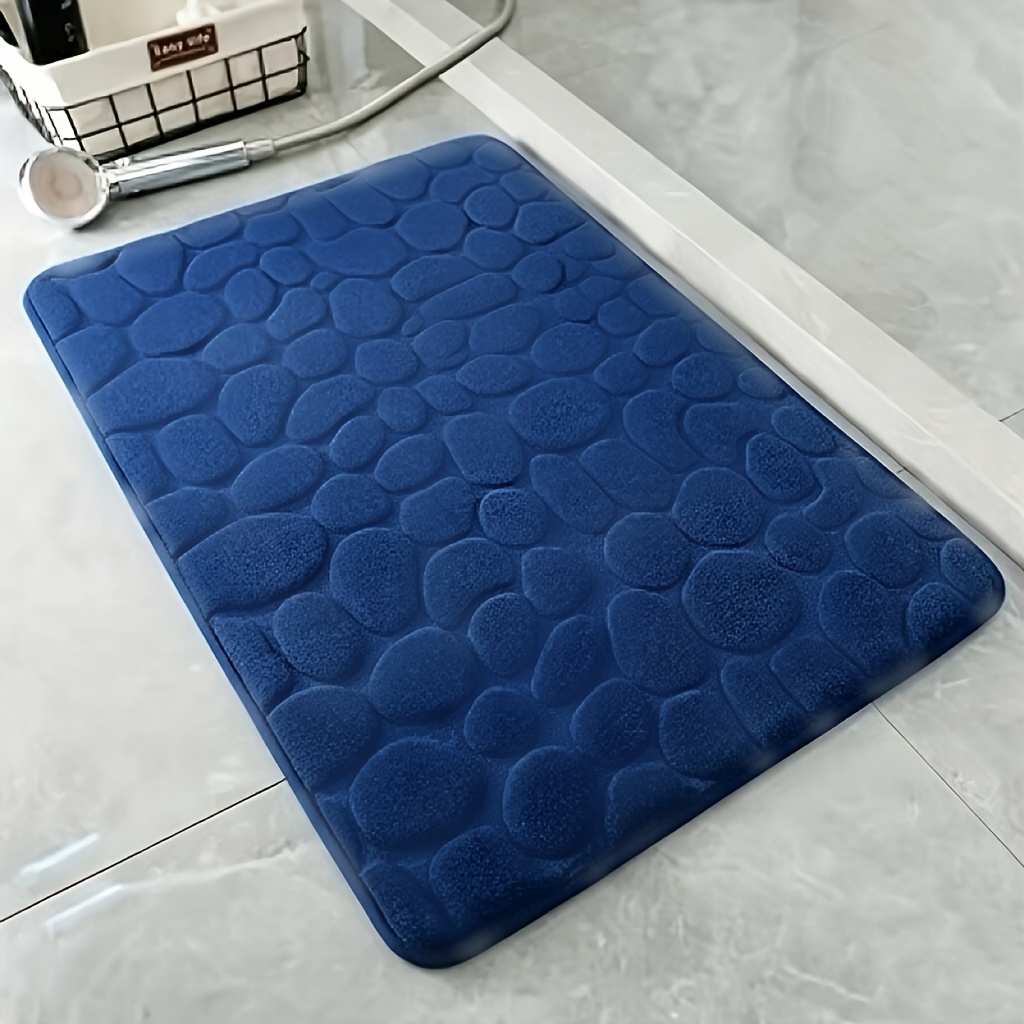TEMU 1pc Of Quick-drying Memory Foam Bath Mat, Non-slip Coral Bathroom Rug, With A Back For Lightweight . Suitable For Bedroom, Shower, And Indoor