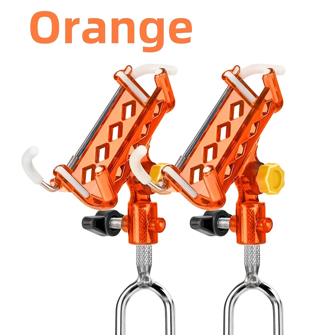 TEMU 2pcs Stainless Steel Fishing Rod Holders With 360° Adjustable Lock, Reinforced Nylon Tips & Tapered Shape Drill Rods - Heavy-duty & Ground Rod