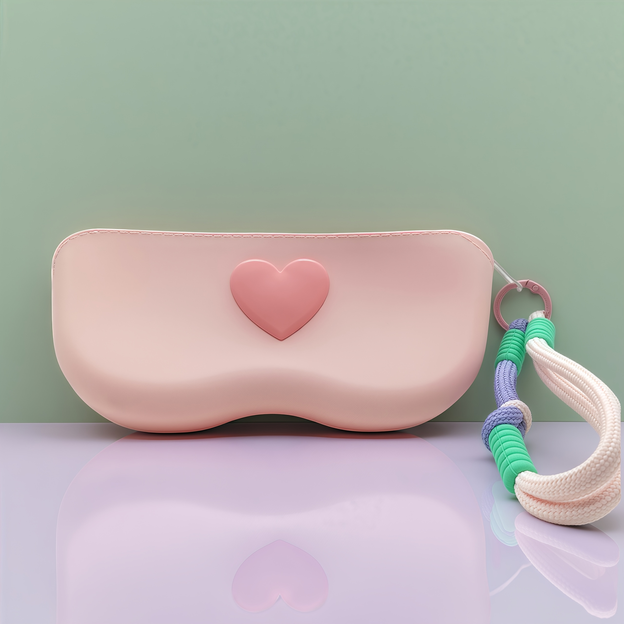 TEMU 【商品名】愛のシリコン製メガネ収納バッグ 手編みロープ フカラーバッグ