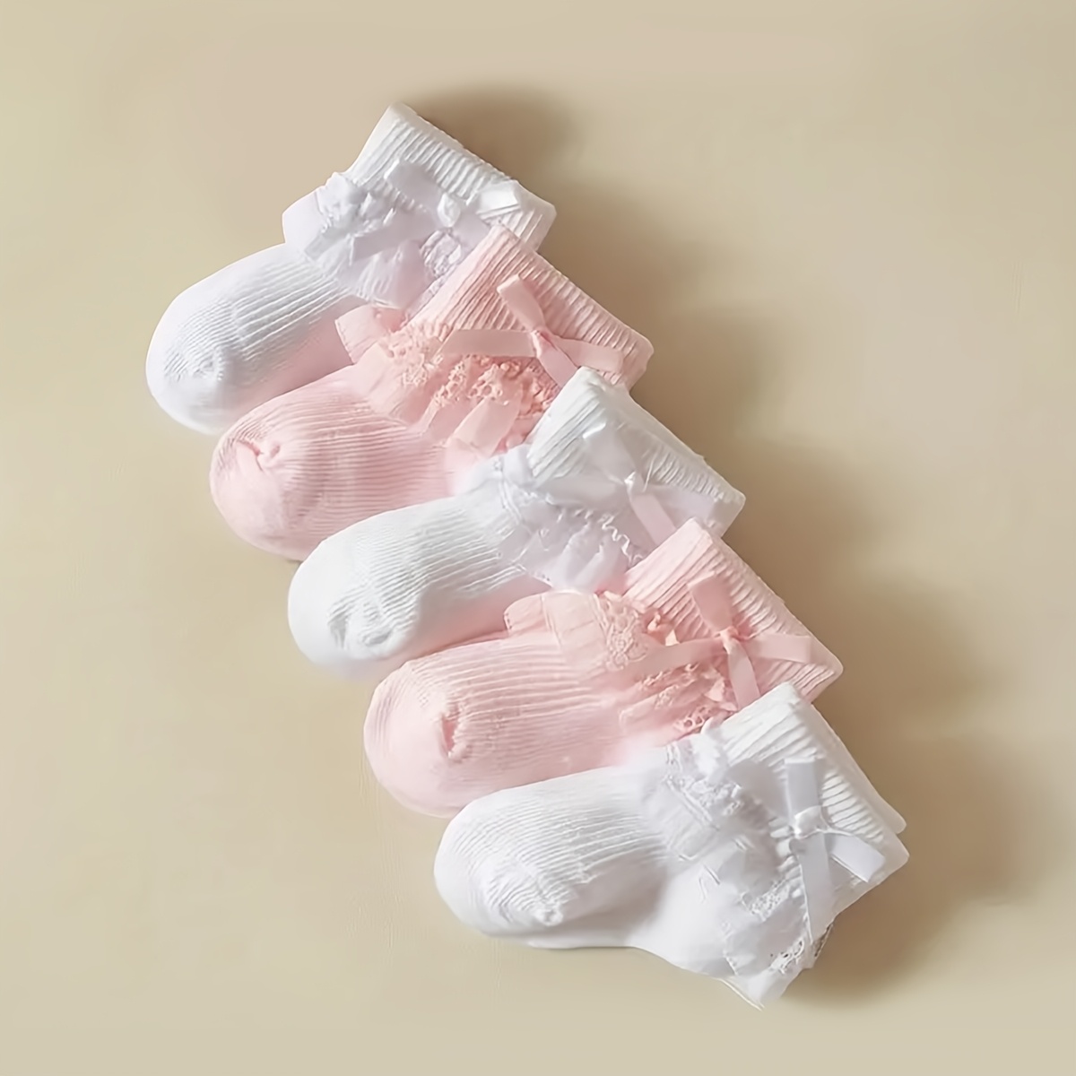 5 paar zachte en elastische babysokjes voor meisjes