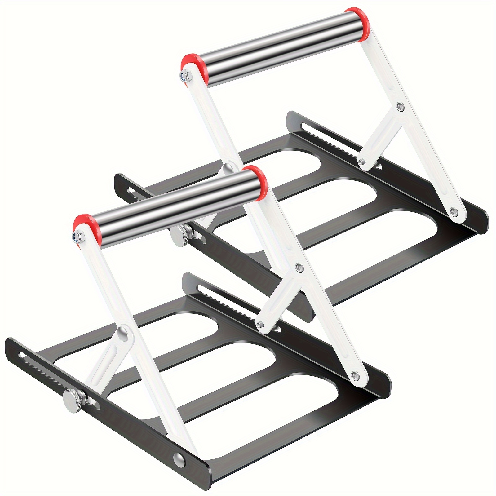 

2pcs Foldable Metal Cutting Stand, Height Adjustable 55-135mm, Stainless Steel And Iron Saw Holder Frame, Work Bracket With Rust Resistance For Table Saw Support