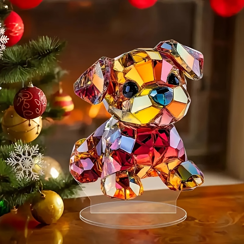 

Crystal Puppy Acrylic Figurine - Transparent 2d Desk Decor, Ideal Birthday Or Graduation Gift, Cartoon-style Hanging Ornament