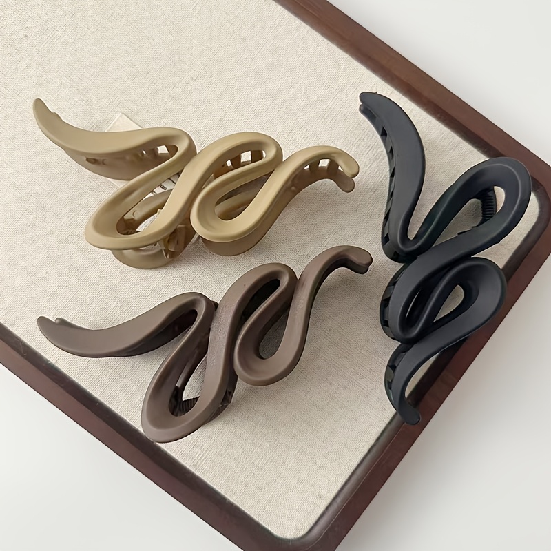 E-shop 1 Set, 3 Stück (1 Braun, 1M Farben, 1 Schwarz) Große Matte Haarspangen für Frauen - Vintage Y2K Style, Einfarbige Haarklammern - Einfach zu