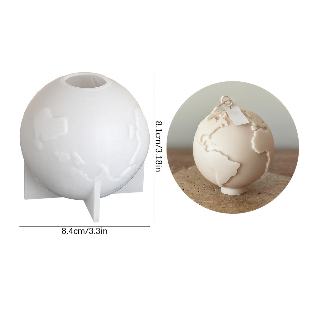 Image of Candle Mold, 1pc Silicone Mold, Creative Diy Earth-shaped Aromatherapy Candles Mold, Home Decor & Gift Ornaments Epoxy Resin Mold, Handicrafts Casting Molds, Art Decoration Pieces Gypsum Mold