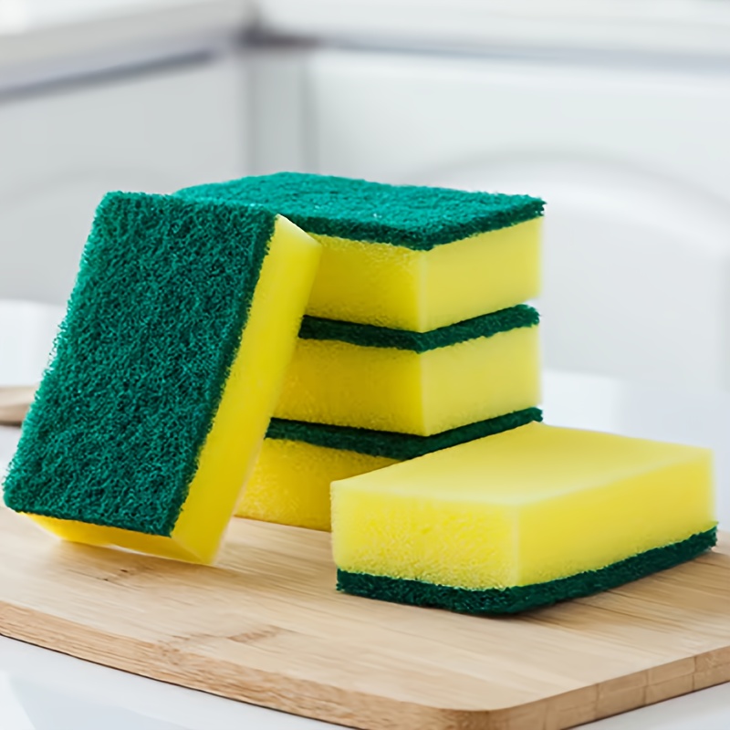 50pcs Multi-Purpose Kitchen Sponges/Non-Stick, Oil Resistant Dual-Sided Cleaning Pads/Right Angle Design for Dishes, Cookware and Household Surfaces